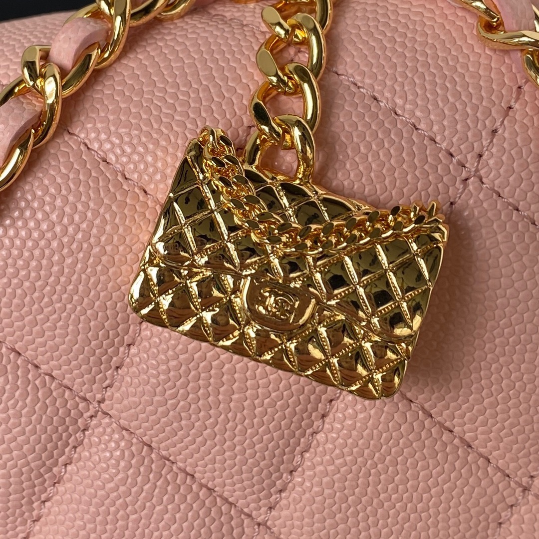 Caviar Leather Wallet On Chain Shoulder Bag AP3318 Pink